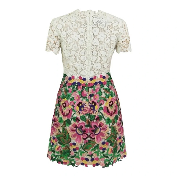 Sami Myself Luxury Unique Scalloped Floral Lace Combo Dress - Picture 2 of 10